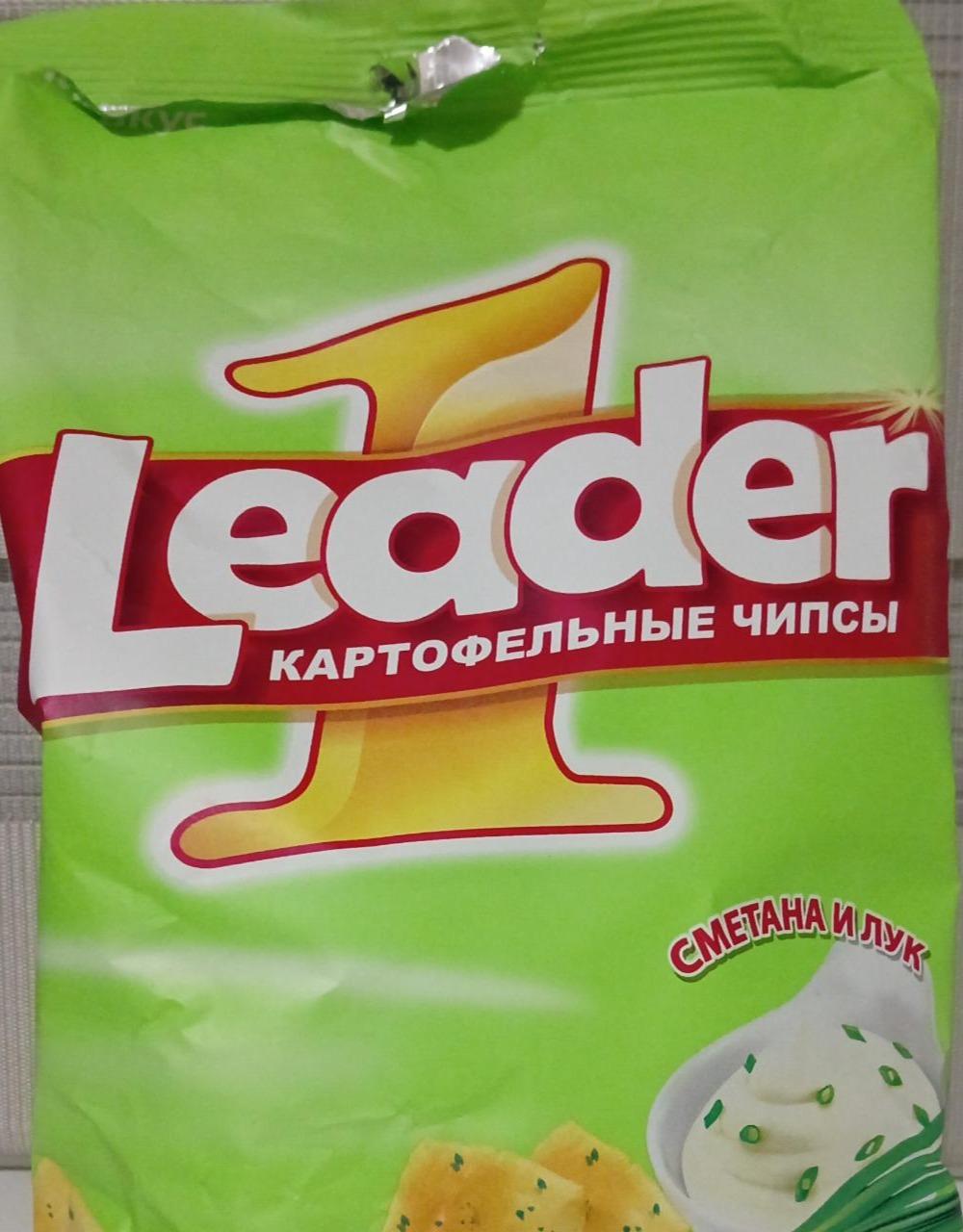 Фото - Чипсы картофельные сметана и лук Leader