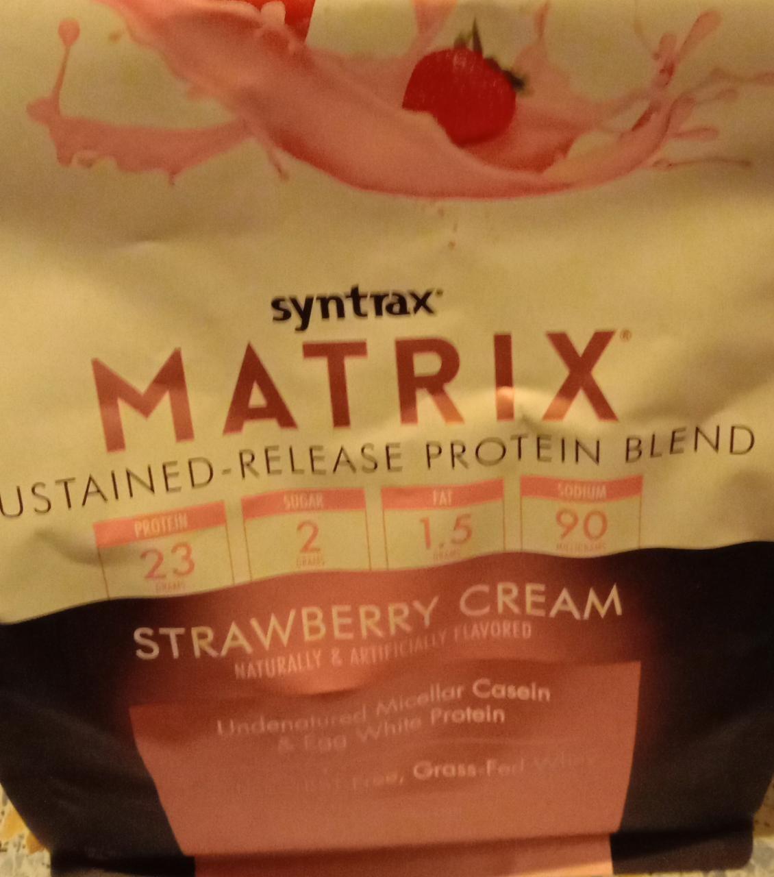 Фото - Ustained-release protein blend strawberry cream Matrix Syntrax