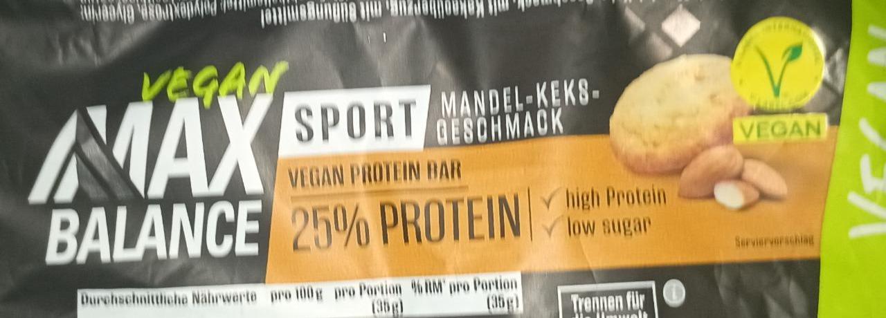 Фото - Sport vegan protein bar mandel-keks-geschmack Max Balance