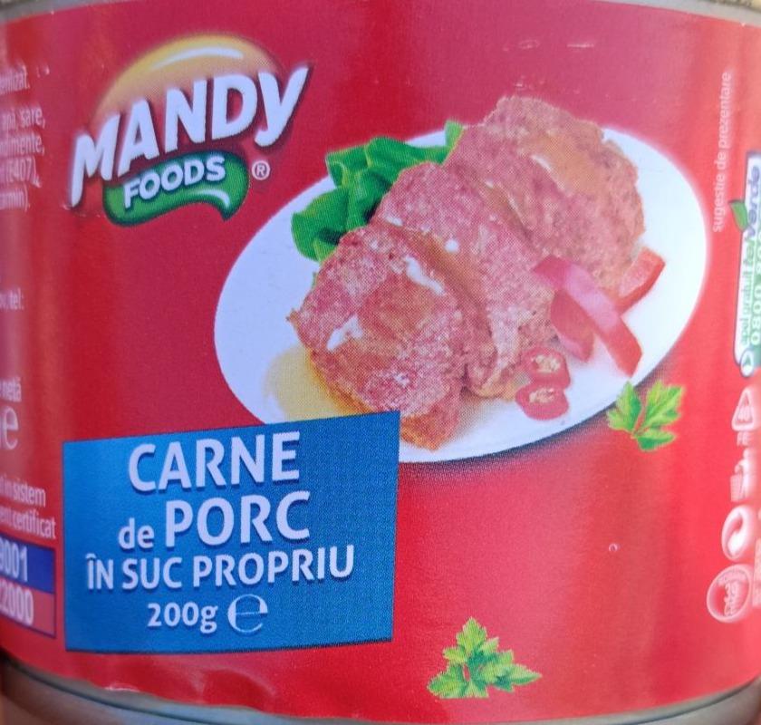 Фото - Carne de prc in suc propriu Mandy foods