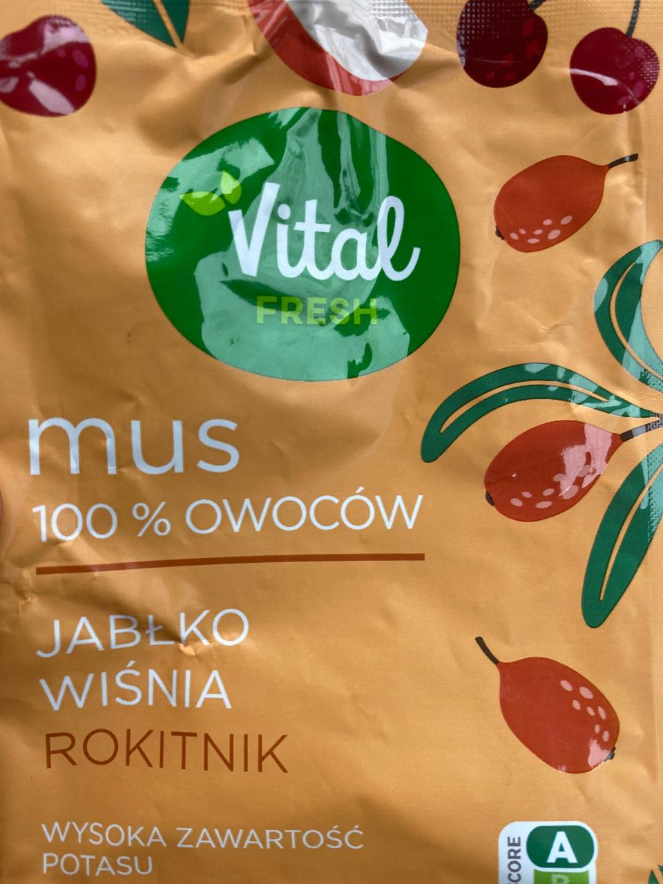 Фото - Пюре яблоко-вишня-облепиха Mus 100% Vital Fresh