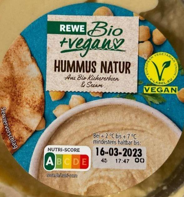 Фото - Hummus natur Rewe Bio+vegan