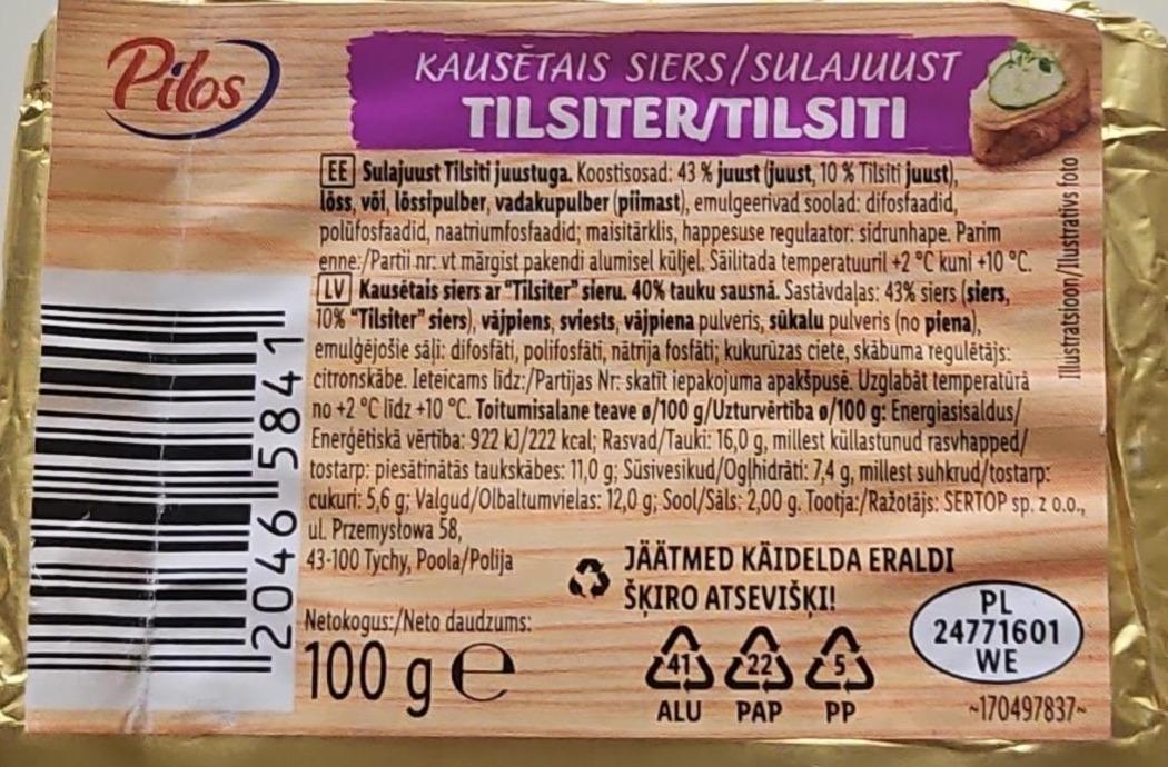 Фото - Kausetais siers sulajuust tilsiter tilsiti Pilos