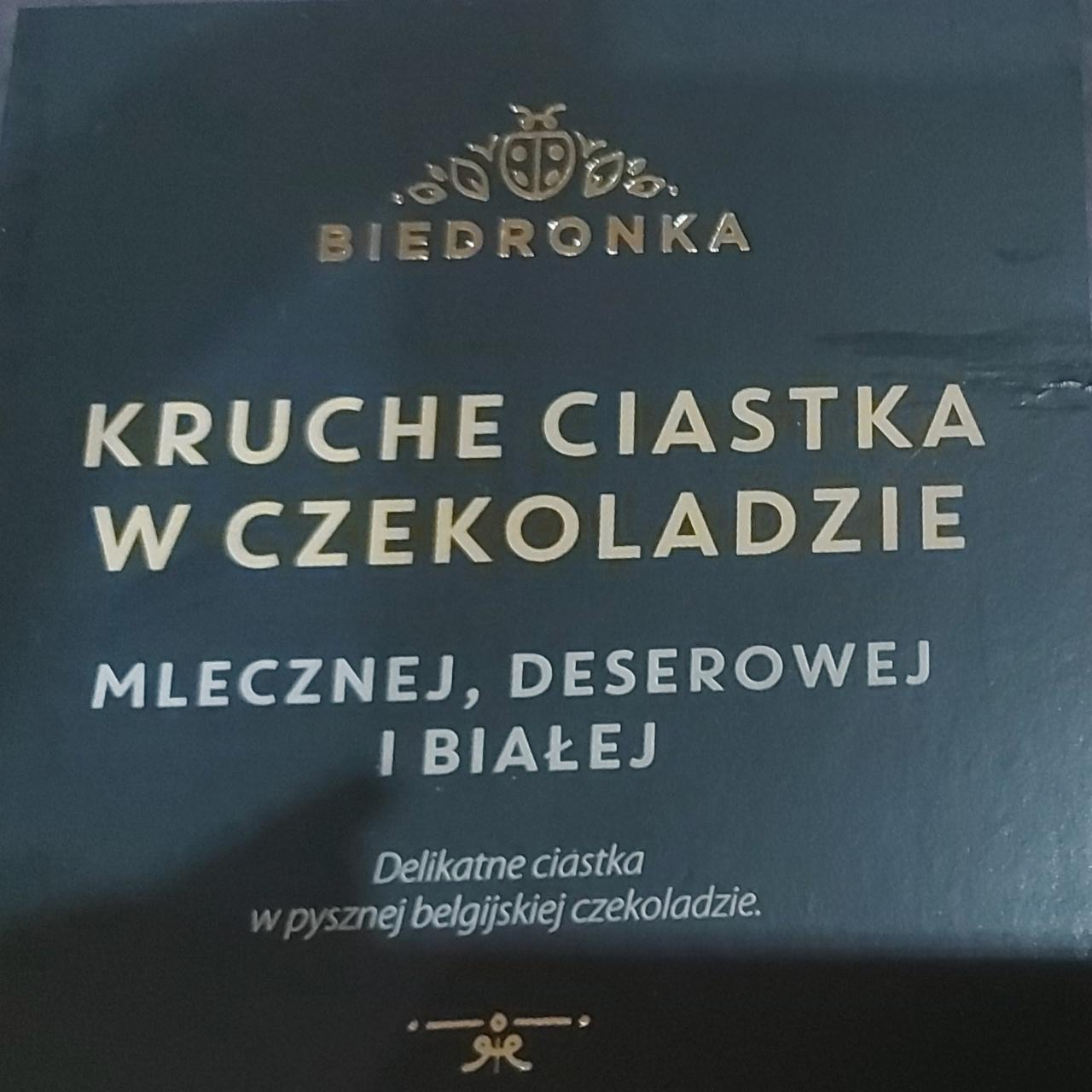 Фото - Kruche ciastka w czekoladzie mlecznej, deserowej i białej Biedronka