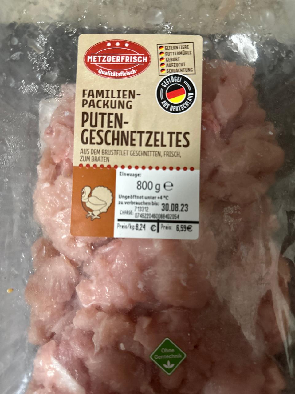 Metzgerfrisch ⋙ пищевая калорийность, - Puten-Geschnetzeltes ценность мясо птицы