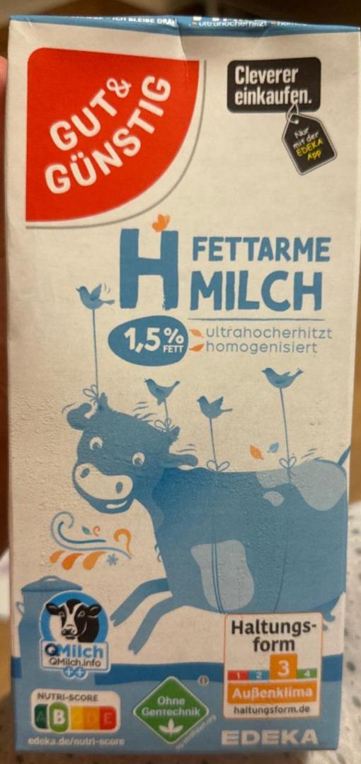 Фото - Frische fettarme milch 1.5% Gut&Günstig