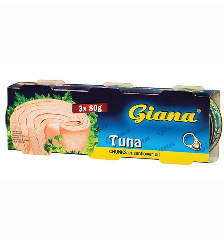 Фото - Tuna chunks in sunflower oil Giana