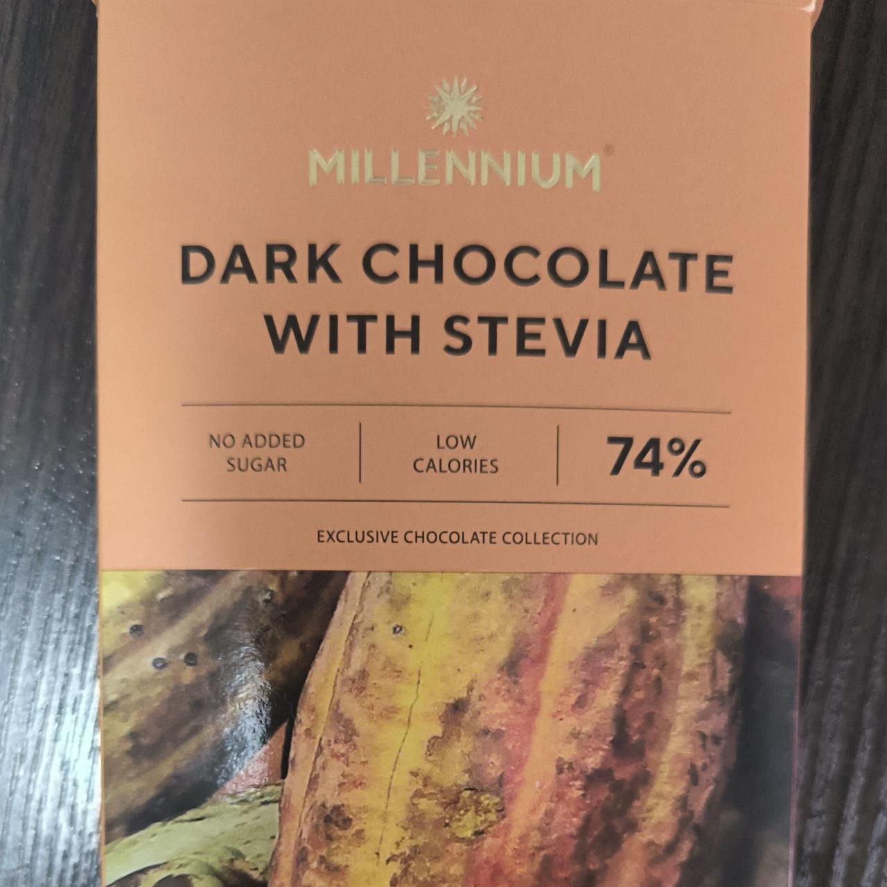 Фото - Dark chocolate with stevia 74% Millennium