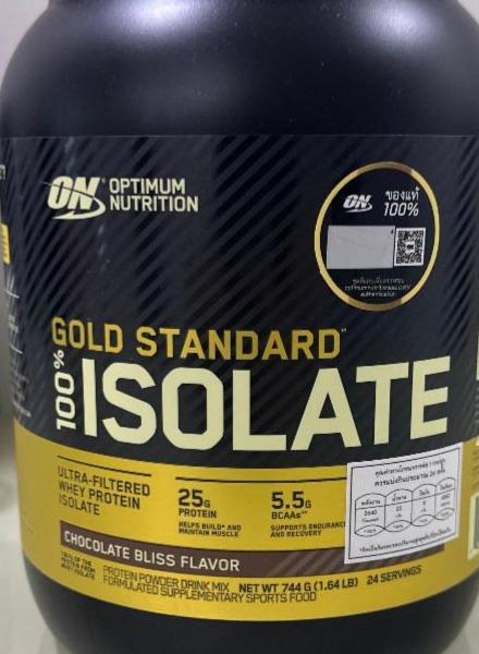 Фото - Gold standard isolate chocolate bliss flavor On optimum nutrition