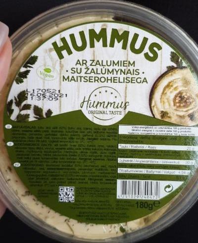 Фото - ar zaļumiem hummus