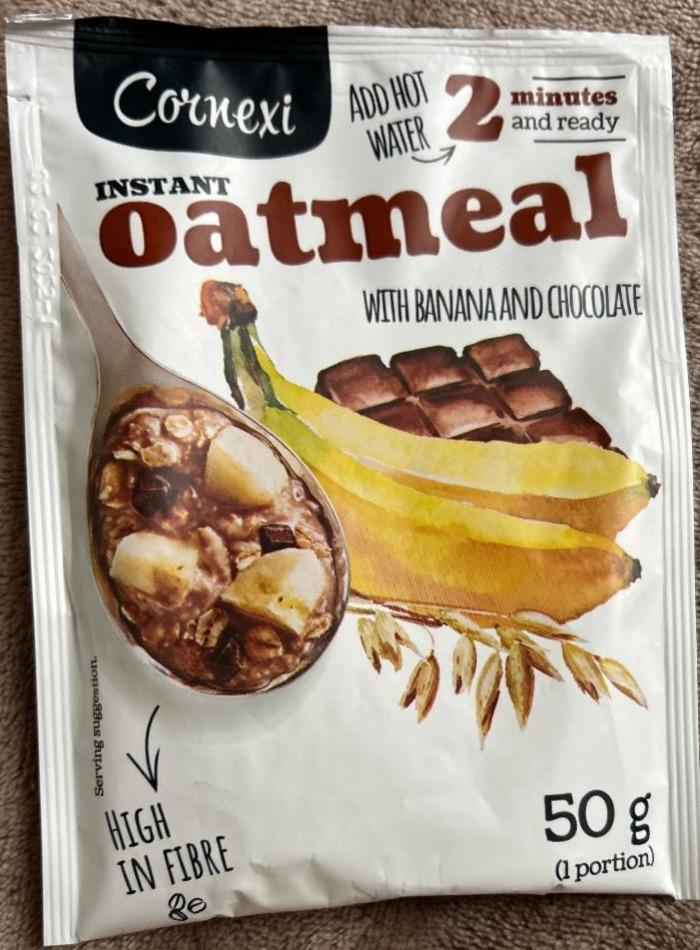 Фото - Instant oatmeal with banana and chocolate Cornexi