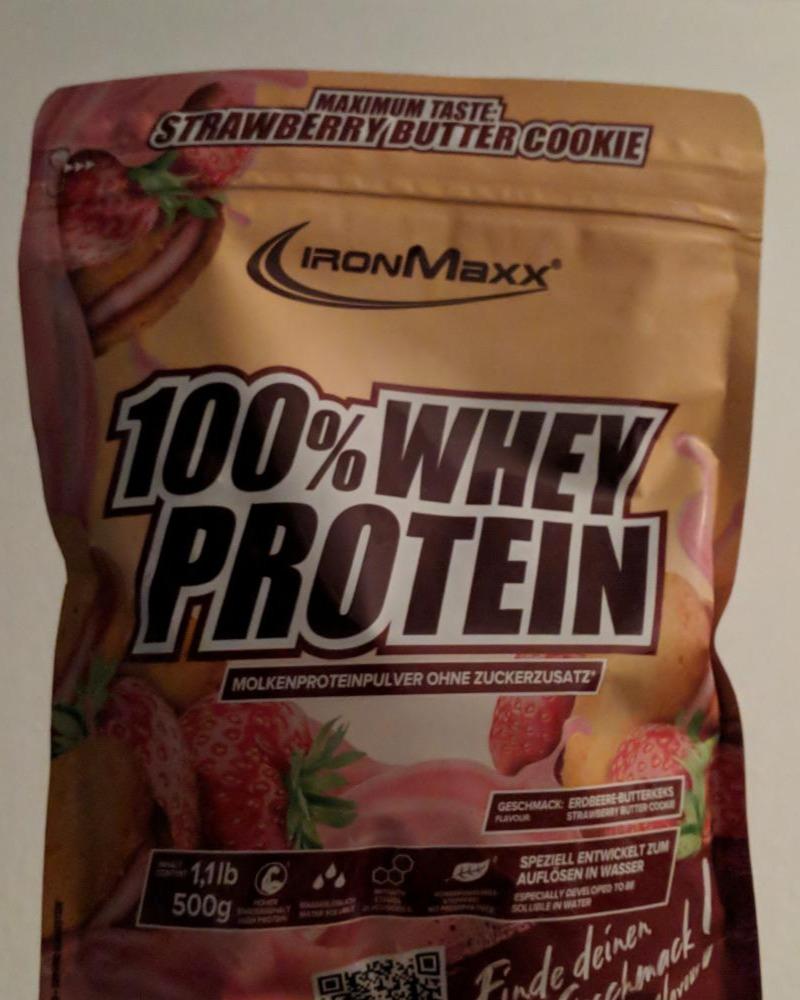 Фото - 100% whey protein strawberry butter cookie IronMaxx