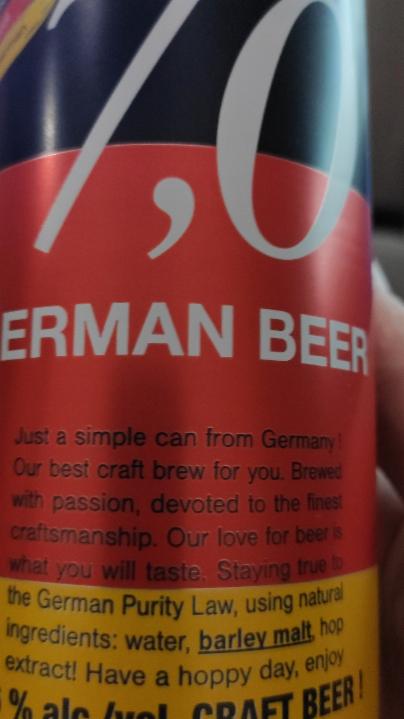 Фото - светлое нефильтрованное пастеризованное German Beer Craft Bier