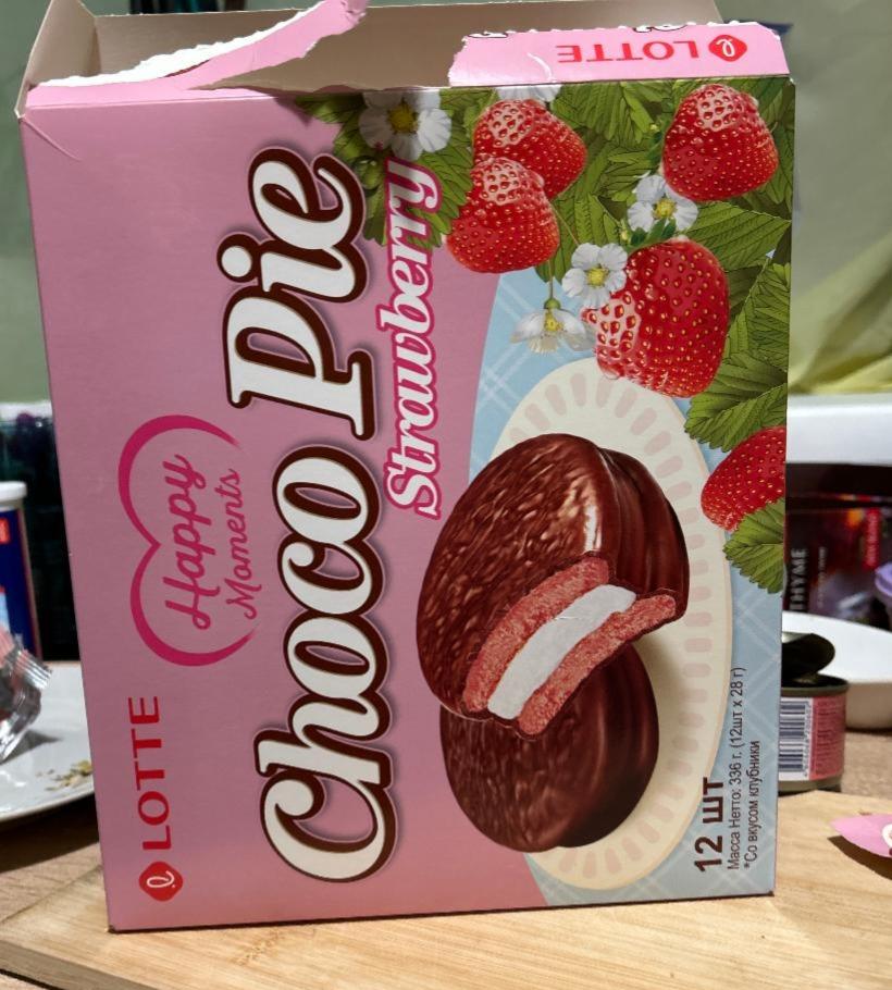 Фото - Choco Pie Strawberry печенье Lotte