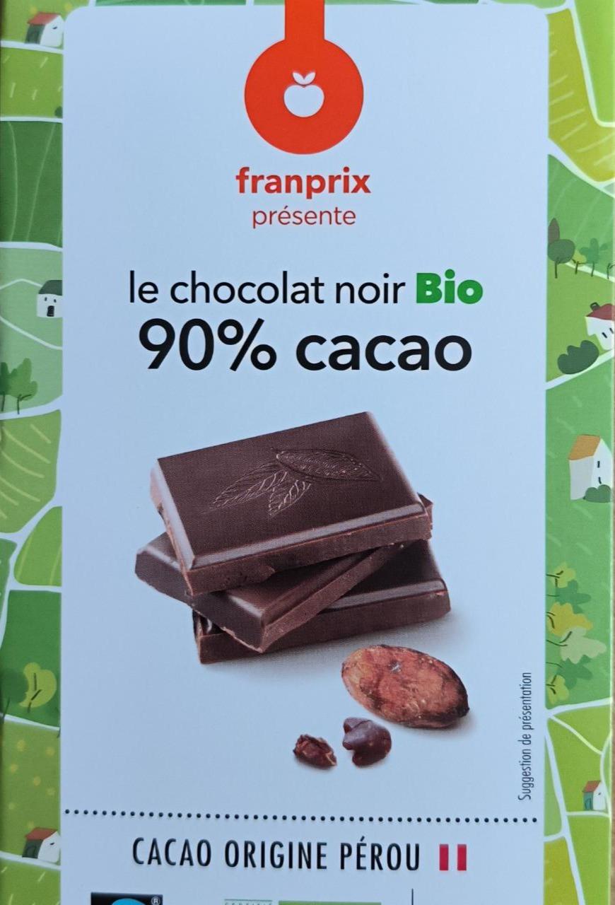 Фото - Le chocolat noir Bio 90% cacao Franprix