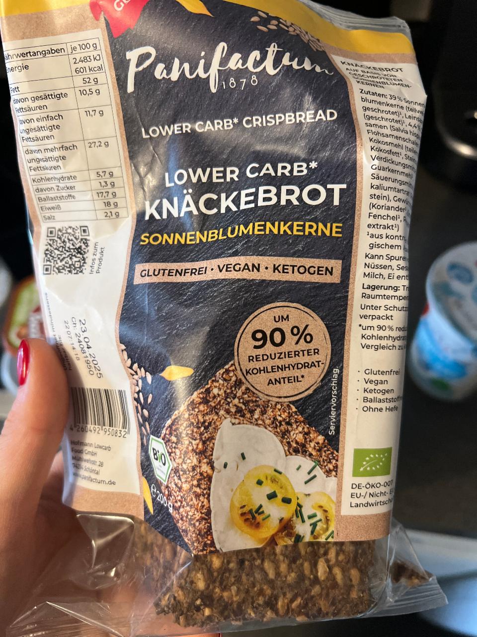 Фото - Bio LowCarb knäckebrot sonnenblumenkerne Panifactum