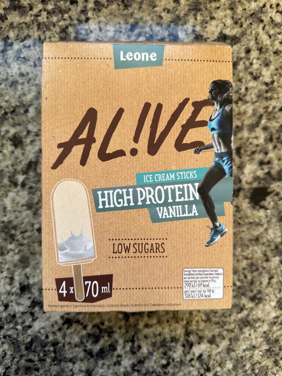 Фото - Alive high protein ice cream vanilla Leone