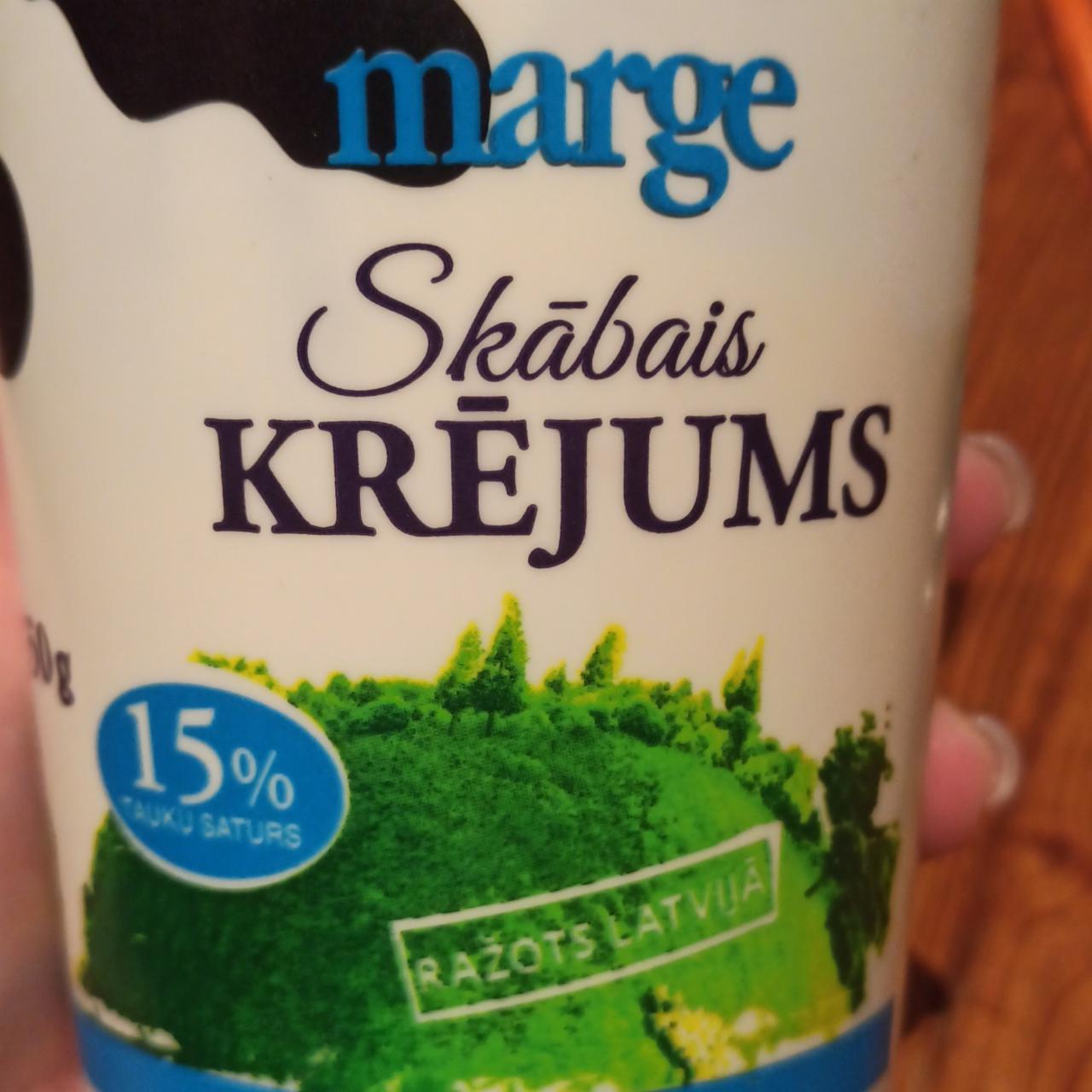 Фото - Сметана 15% Skābais krējums Marge