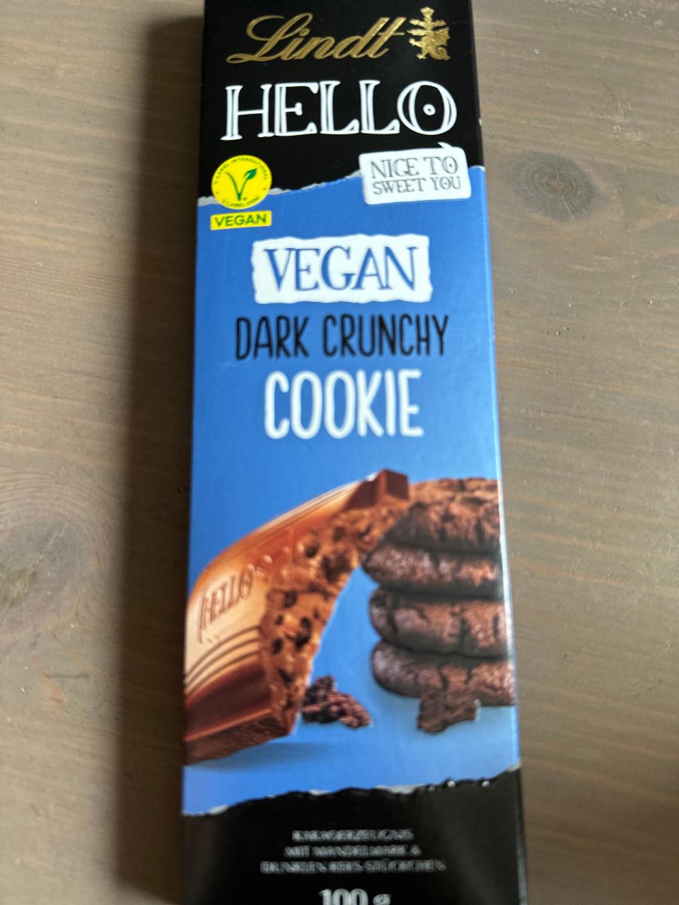 Фото - Hello vegan dark crunchy cookie Hello Lindt