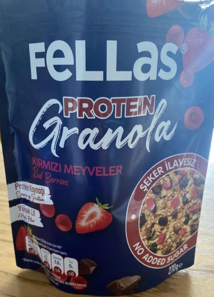 Фото - Protein granola kirmizi meyveler red berries Fellas