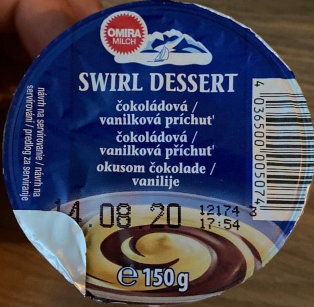 Фото - Swirl dessert Čokoládová - vanilková príchuť Omira Milch