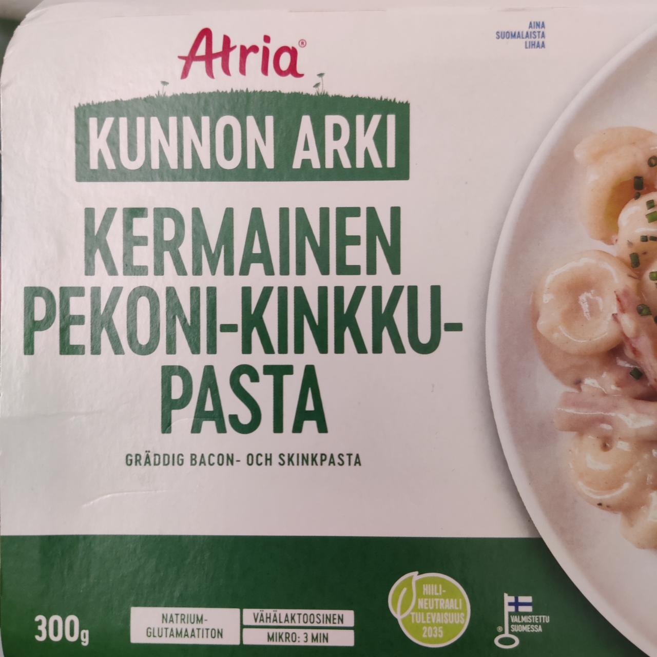 Фото - Kermainen pekoni-kinkku pasta Atria