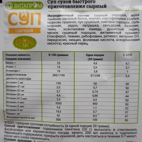 Сколько калорий в сырном супе из плавленного сыра