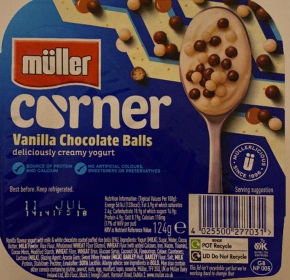 Фото - Corner Vanilla Chocolate balls Müller