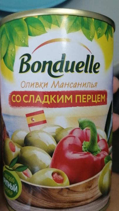 Фото - оливки Мансанилья со сладким перцем Bonduelle