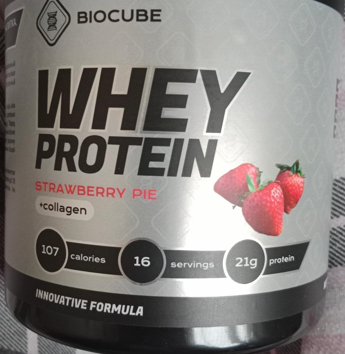 Фото - Whey protein strawberry pie+collagen Biocube