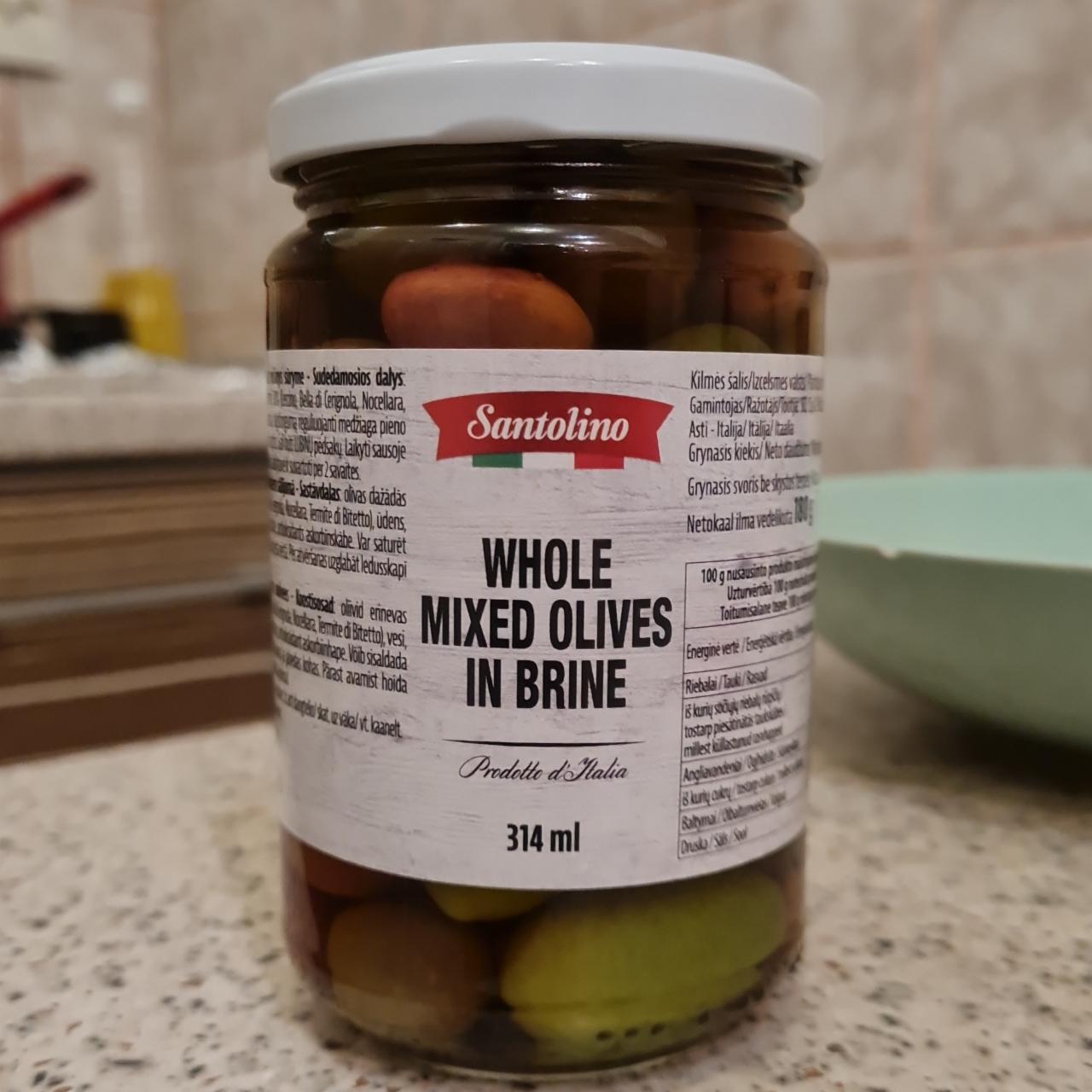 Фото - Whole Mixed Olives In Brine Santolino