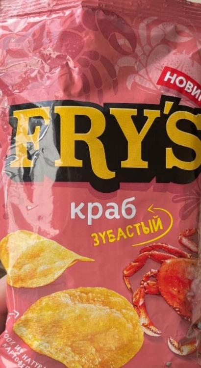 Фото - Чипсы из натурального картофеля со вкусом зубастый краб Fry’s