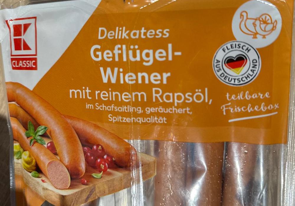 Фото - Delikatess Geflügel Wiener mit Rapsöl Kaufland Classic