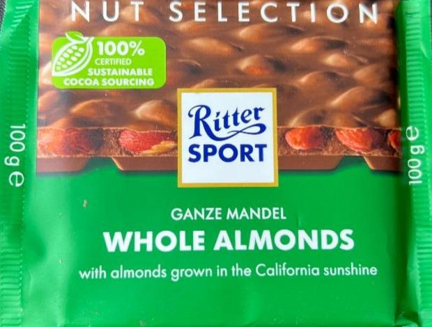 Фото - Шоколад молочный с цельным миндальными орехами Nut Selection Ritter Sport