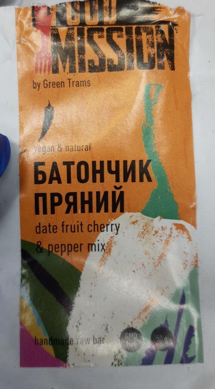 Фото - Батончик пряный Date Fruit Cherry & Pepper Mix Food Mission