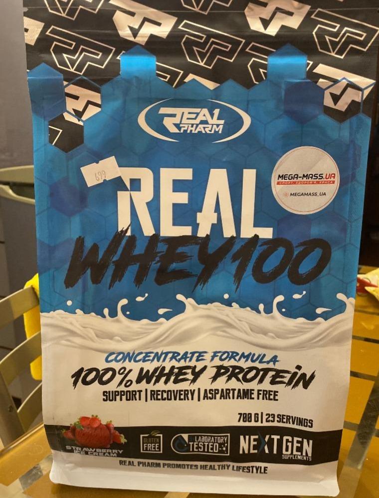 Фото - Протеин Whey Protein со вкусом клубники Real Pharm