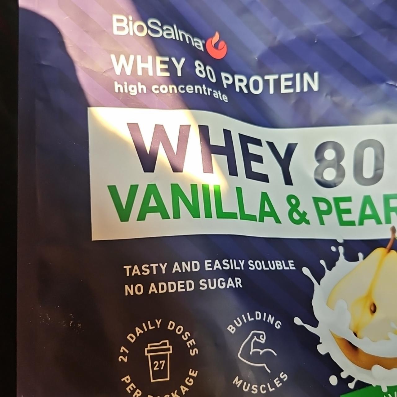 Фото - Whey 80 vanilj päronglass Vassleprotein BioSalma