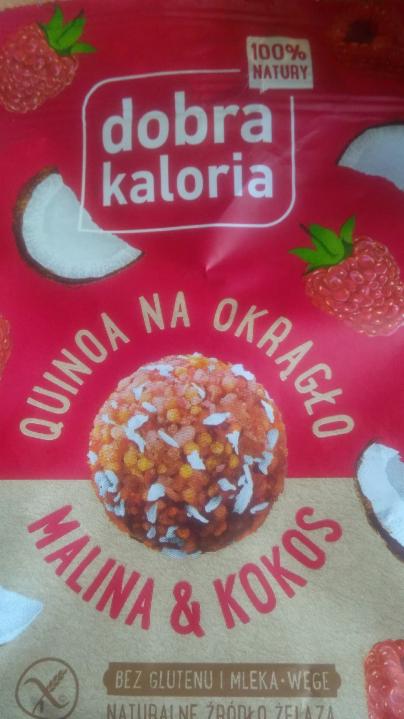 Фото - Снек кокосовый с киноа и малиной Quinoa na okragło malina i kokos Dobra Kaloria