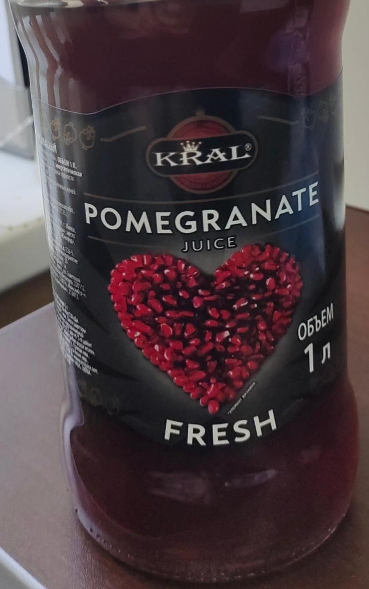 Фото - Сок гранатовый прямого отжима пастеризованный Pomegranate fresh Kral