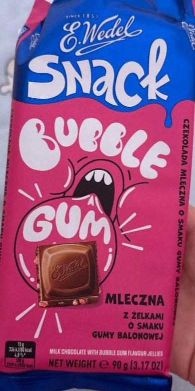 Фото - Молочный шоколад шоколад snack со вкусом жвачки bubble Gum E.Wedel