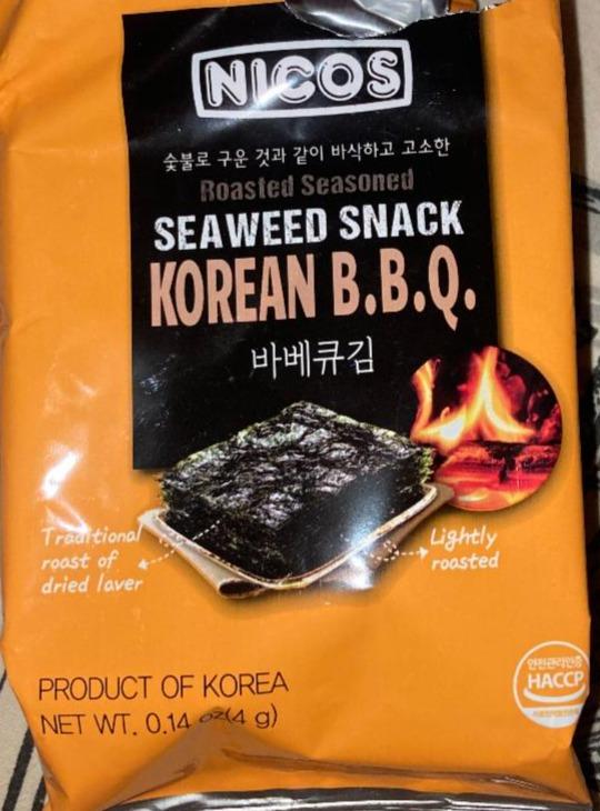 Фото - Seaweed snack Korean BBQ Nicos