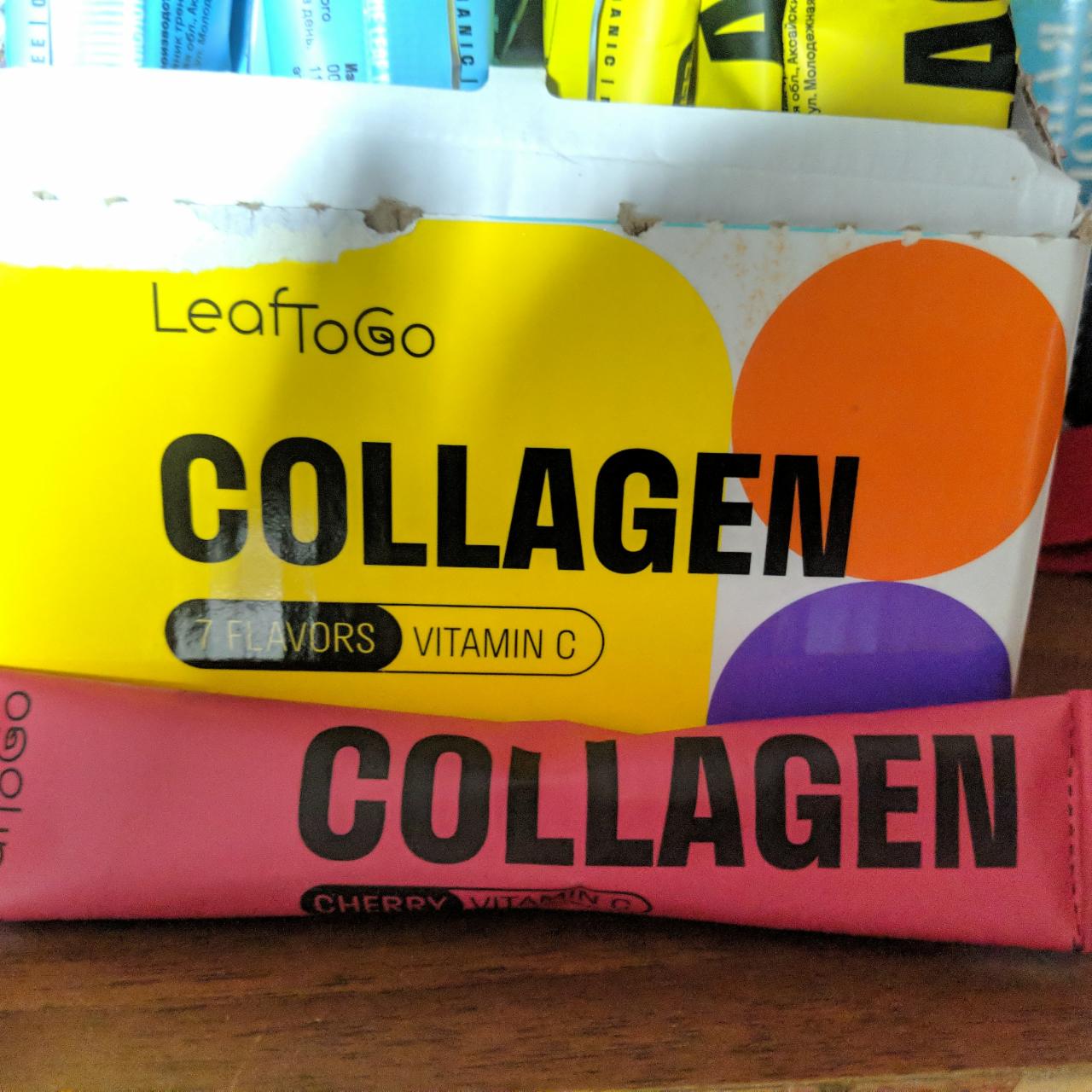 Фото - БАД коллаген+витамин С, порошок со вкусом вишни Collagen LeafToGo