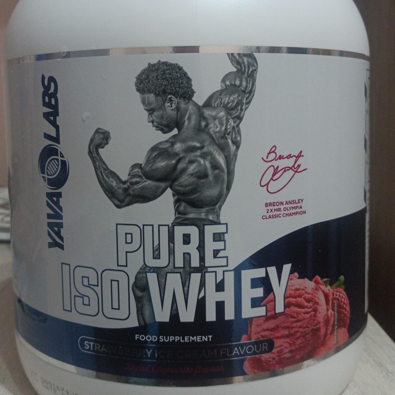 Фото - Pure iso whey strawberry ice cream flavour Yava Labs