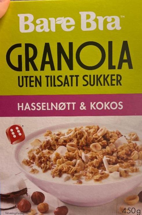 Фото - Granola hassalnøtt&kokos Bare Bra