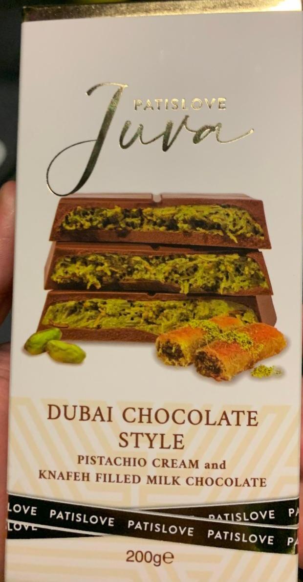 Фото - Dubai chocolate style pistachio cream and knafeh filled milk chocolate Patislove Juva