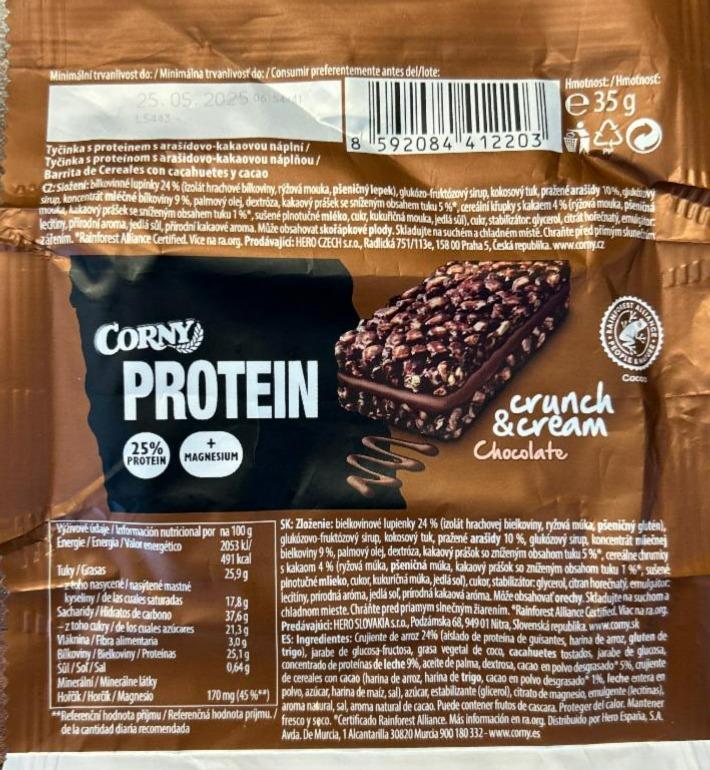 Фото - Protein crunch & cream chocolate Corny