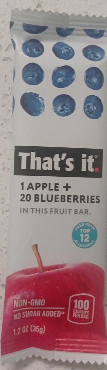 Фото - Bar fruit 1 apple+20 blueberries That's it