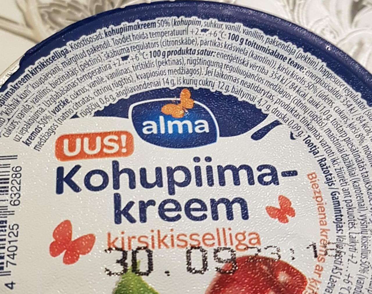 Фото - Kohupiim-kreem kirsikisseliga Alma