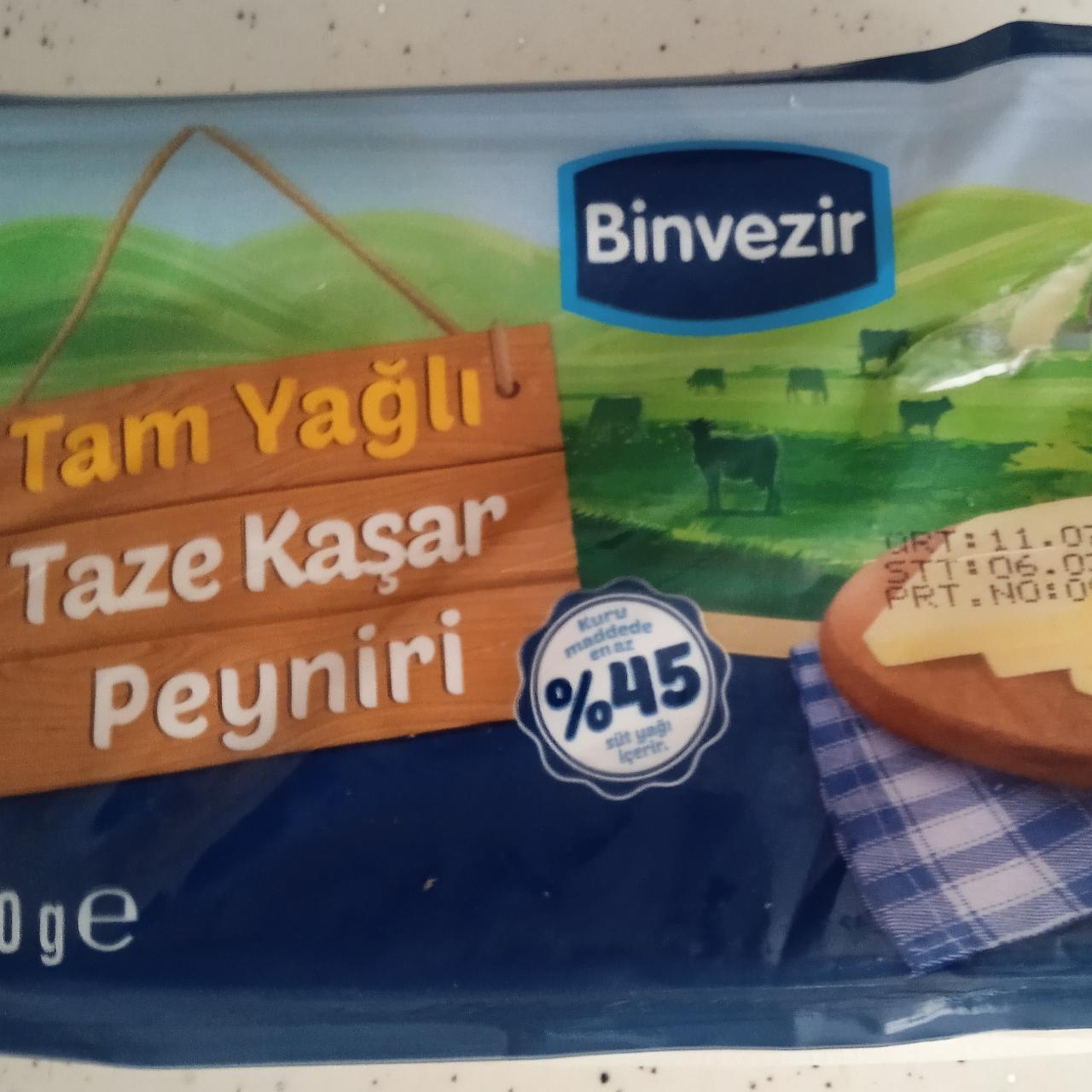 Фото - Tam Yağlı Taze Kaşar Peyniri 45% Binvezir