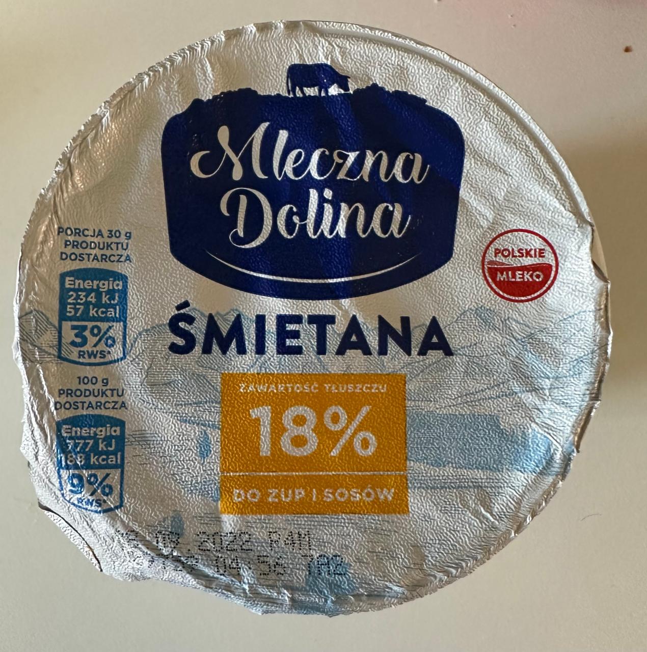 Фото - Śmietana 18% Mleczna Dolina